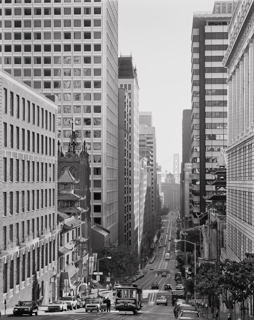Black and white photograph of California Street, San Francisco, California, 2000