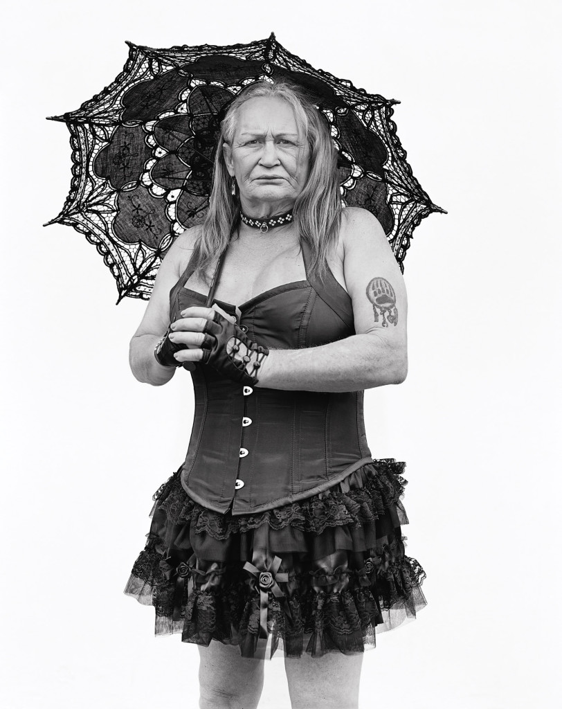 Black and white photograph of Nicole, Folsom Street and 9th Street, San Francisco, California, 2012